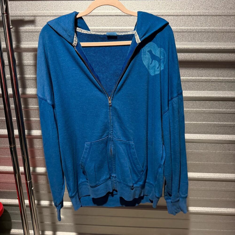 y2k Victorias Secret Pink Zip up hoodie sz Large